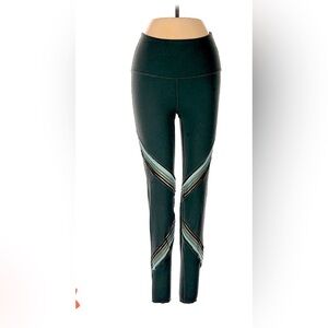 Beyond Yoga vintage leggings with sheer stripes/ blue detail